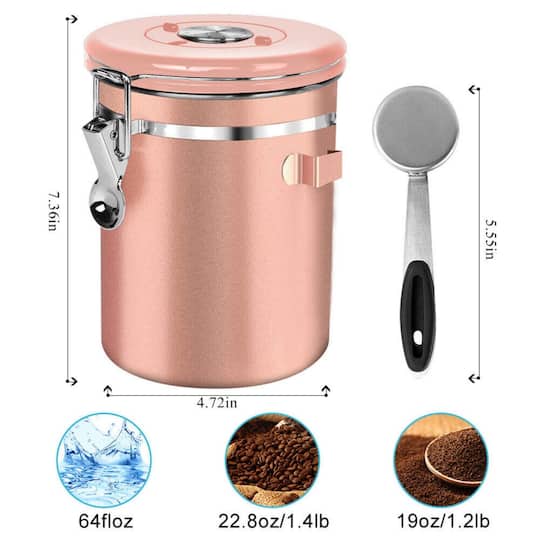 NEX™ 22oz. Airtight Stainless Steel Coffee Canister